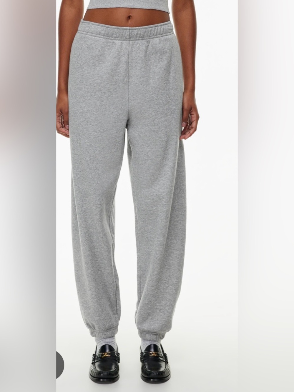 Aritzia TNA cozy fleece boyfriend jogger sweatpants grey size XS